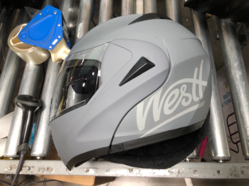 Photo 4 of Westt Dirt Bike Helmets - ATV Modular Motorcycle Helmet - Open Face Motorcycle Helmet Liftable Chin & Dual Visor Motocross Helmet(S/Gray Torque) Small Gray