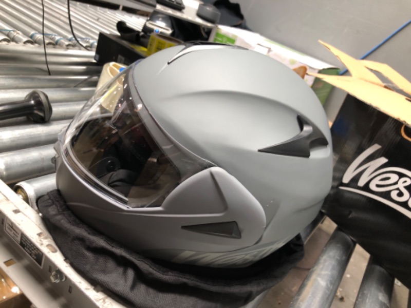 Photo 10 of Westt Dirt Bike Helmets - ATV Modular Motorcycle Helmet - Open Face Motorcycle Helmet Liftable Chin & Dual Visor Motocross Helmet(S/Gray Torque) Small Gray