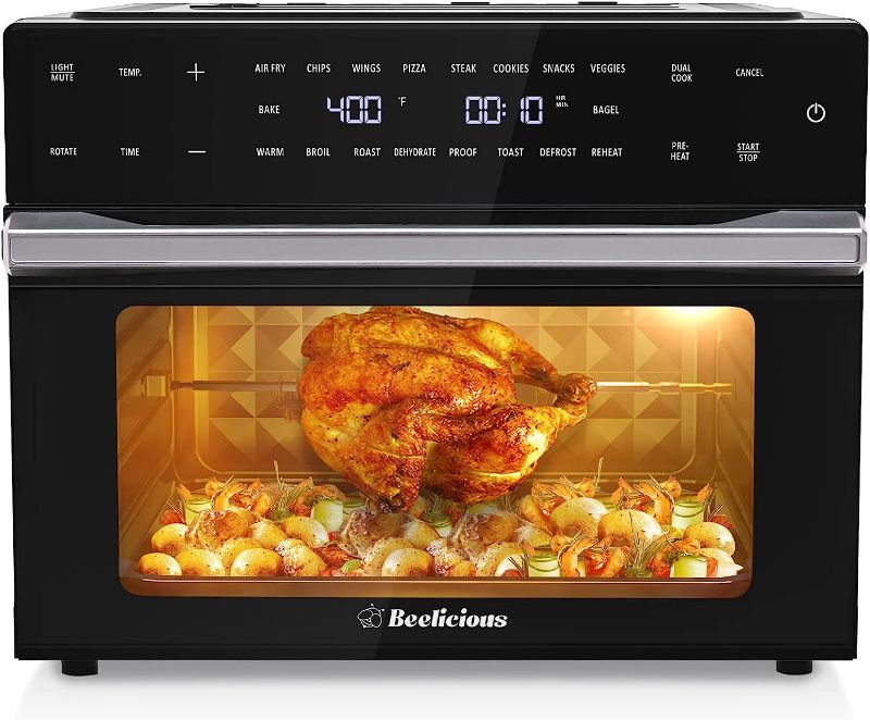 Photo 1 of Beelicious 32QT Extra Large Air Fryer, 19-In-1 Air Fryer Toaster Oven Combo with Rotisserie and Dehydrator, Digital Convection Oven Countertop Airfryer Fit...
