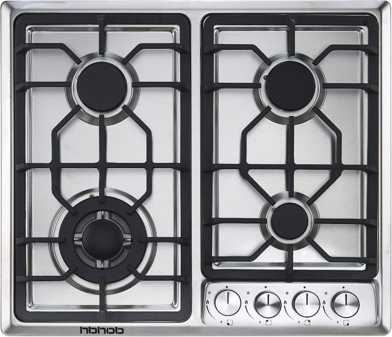 Photo 1 of 24 Inch Gas stove top Gas Cooktop HBHOB Stainless Steel?4 BurnerNG/LPG Convertiblefor RVs, Apartments, Outdoor
