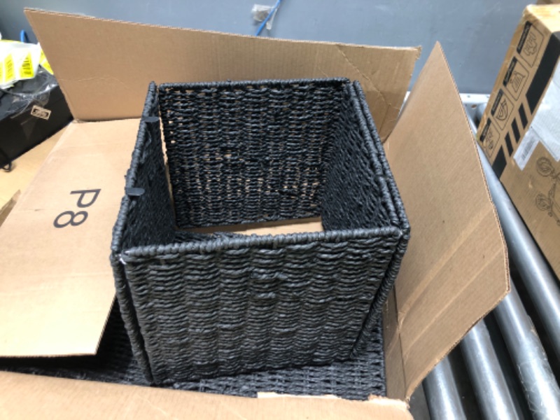 Photo 1 of 2 black foldable baskets 