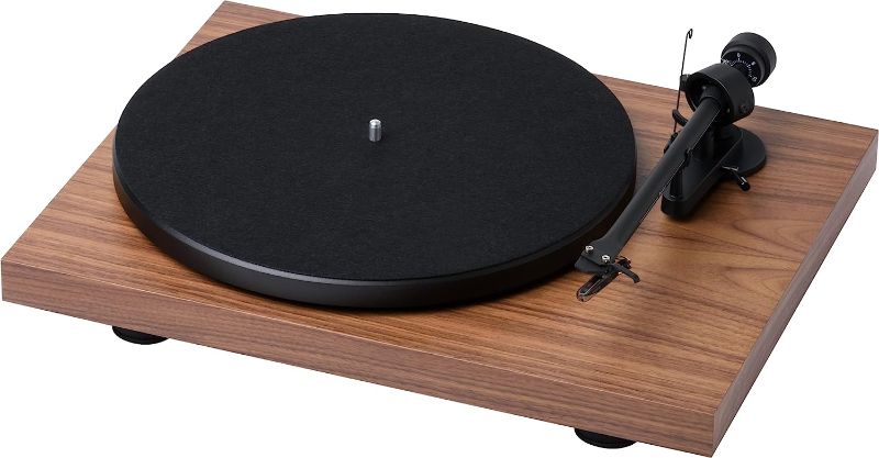 Photo 1 of Pro-Ject Debut III Phono SB, Audiophile Turntable with Aluminium tonearm, Electronic Speed Selection and pre-Mounted Ortofon OM5e Phono Cartridge (Walnut)
