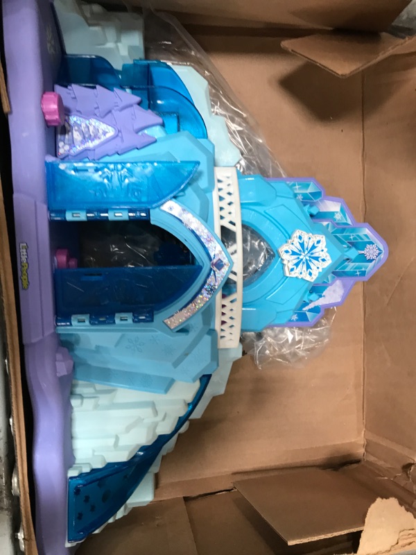 Photo 2 of Disney Frozen Toys, Fisher-Price Little People Toddler Playset With Elsa & Olaf Toys Lights & Music, Elsa's Ice Palace, Frustration-Free Packaging SIOC/FFP