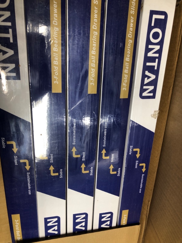 Photo 1 of 10 Pairs Soft Close Drawer Slides 20in - LONTAN - SL4502S3-20 Ball Bearing and Full Extension Dresser Drawer Slides 100lb Capacity Heavy Duty Drawer Slides for Cabinet 20'' Drawer Slides 10 Pairs