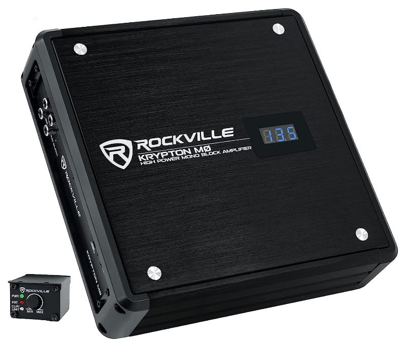 Photo 1 of *UNABLE TO TEST* Rockville KRYPTON-M0 1400w Peak/350w RMS Mono 1 Ohm Car Amplifier Amp+Remote