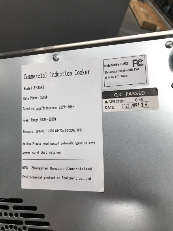 Photo 3 of **SEE NOTES**
Commercial Range Countertop Burners 3500W/240V Induction Cooktop Hot Plate for Kitchen Restaurants Abangdun (Single Burner) 3500W/220V