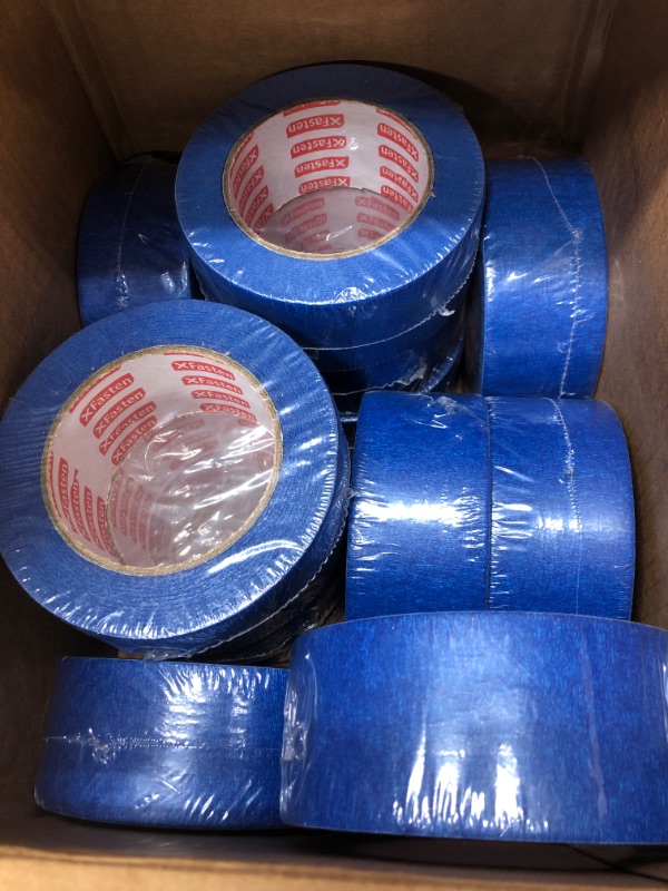 Photo 2 of 12 Rolls Blue Painters Tape, 2 Inch x 55 Yards Wall Safe Paint Tape Multi Surface Masking Tape Colored Paper Tape Clean Release Trim Edge Finishing Tape for Drop Cloth Wall Painting Ornaments
