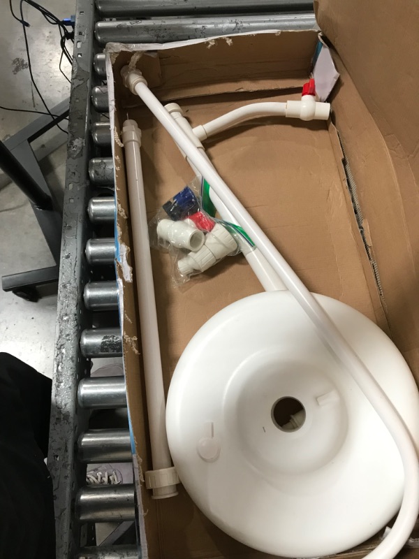 Photo 1 of HYDROTOOLS By SWIMLINE Tube Style 7 Foot Poolside Shower, Adjustable Head & Foot Tap Spigot With Valve Controls, Standard Garden Hose, Environmentally Friendly, Outdoor Backyard Poolside Beach Spa Outdoor Shower W/ Foot Wash