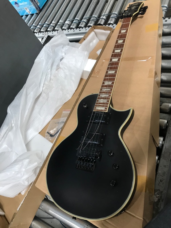 Photo 8 of **DAMAGE**IYV 6 String IYV-ILP-400FR Solid Body wilth Floyld Rose Tremelo Electric Guitar, Satin Black, Right (ILP-400FR)