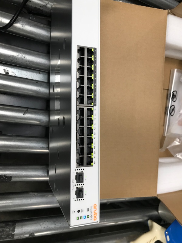 Photo 3 of Aruba Instant On 1830 24-Port Gb Smart Switch - 24x 1G |2X SFP | Fanless | US Cord (JL812A#ABA) 24G 2SFP+