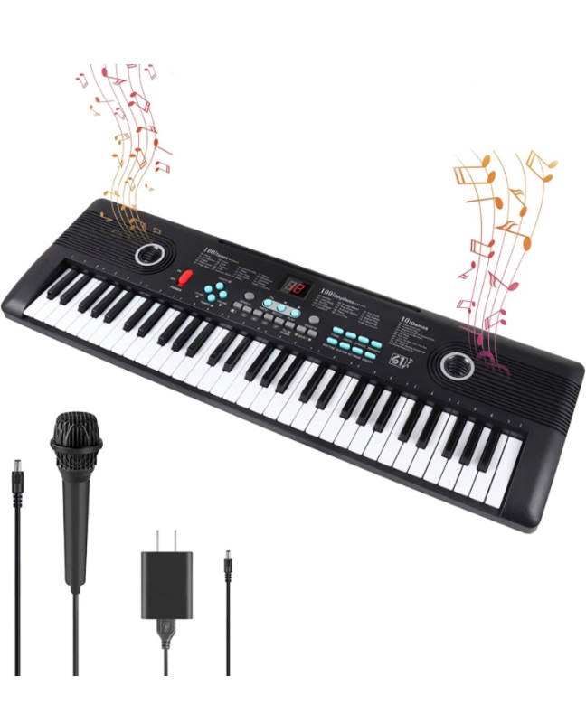 Photo 1 of 61 key piano keyboard, Electronic Digital Piano with Built-In Speaker Microphone, Portable Keyboard Gift Teaching for Beginners?electric piano for kids