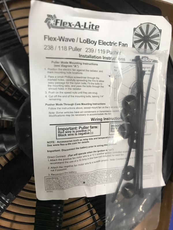 Photo 3 of Flex-a-lite Flex-Wave LoBoy Electric Fan (Puller), 16" (238)