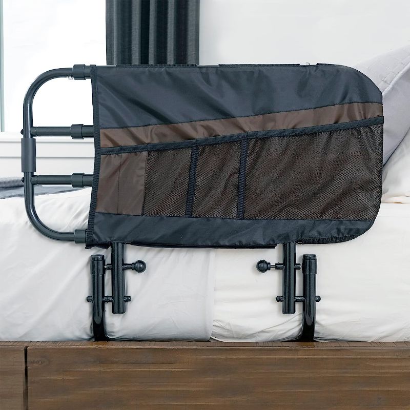 Photo 1 of *MISSING HARDWARE* Stander EZ Adjust Bed Rail, Adjustable Senior Bed Rail and Bed Assist Grab Bar for Elderly Adults with Organizer Pouch
