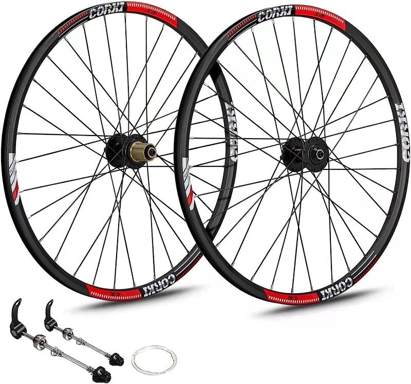 Photo 1 of *MISSING HARDWARE* Corki Dual Disc Mountain Bike Wheels 26 27.5 29 x1.5-2.6 Inch Aluminum Alloy
