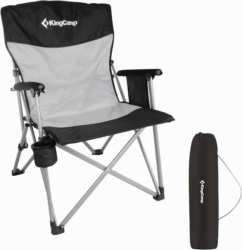 Photo 1 of 
KingCamp Padded Camping Chair with Cup Holder Side Pocket Solid Armrest Outdoor Folding Heavy Duty Portable Chairs for Travel Picnic Lawn Hiking Festival...
Color:Black-padded