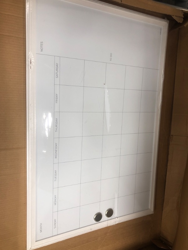 Photo 2 of U Brands Magnetic Dry Erase Calendar Board, 20 x 30 Inches, White Wood Frame (2075U00-01) 30'' x 40'' Board