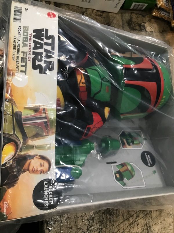 Photo 1 of STAR WARS Rocket Launching Boba Fett Feature Plush, 12" Tall Figure with Removable Air-Powered Soft Rocket Launcher Pack, Gift for Kids 3 Years & Up