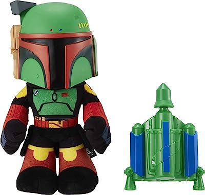 Photo 1 of STAR WARS Rocket Launching Boba Fett Feature Plush, 12" Tall Figure with Removable Air-Powered Soft Rocket Launcher Pack, Gift for Kids 3 Years & Up