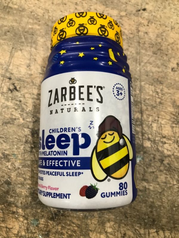 Photo 2 of bb: 08/2023*- Zarbee's Kids 1mg Melatonin Gummy, Drug-Free & Effective Sleep Supplement for Children Ages 3 and Up, Natural Berry Flavored Gummies, 80 Count