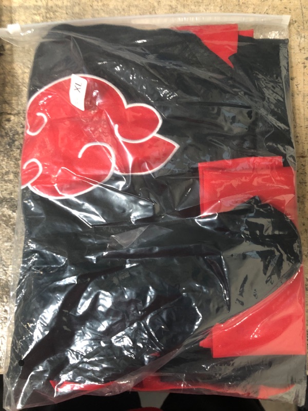 Photo 3 of  Anime Costume Akatsuki Cloak Kids Uchiha Itachi Obito Costume Halloween Cosplay SIZE XL