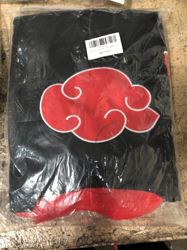 Photo 2 of  Anime Costume Akatsuki Cloak Kids Uchiha Itachi Obito Costume Halloween Cosplay SIZE XL