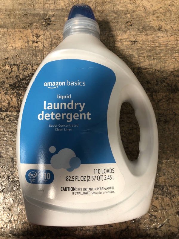 Photo 2 of Amazon Basics Concentrated Liquid Laundry Detergent, Clean Linen, Fresh Scent, 110 Count, 82.5 Fl Oz (Previously Solimo)