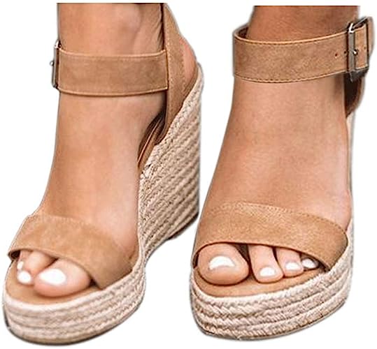 Photo 1 of Women's Platform Wedges heels Sandals Wedge Espadrilles Ankle Strap SIZE 8