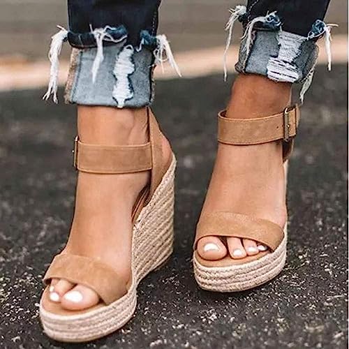 Photo 1 of Women's Platform Wedges heels Sandals Wedge Espadrilles Ankle Strap SIZE 8