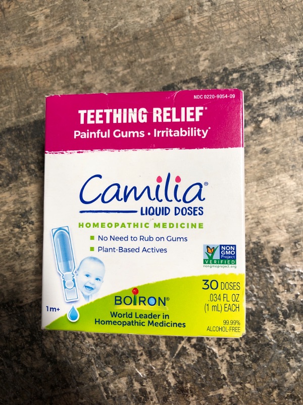 Photo 2 of Boiron Camilia Teething Drops for Daytime and Nighttime Relief of Painful or Swollen Gums and Irritability in Babies - 30 Count