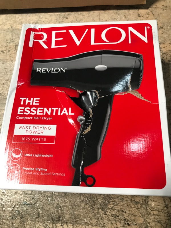 Photo 2 of * tested * works *
Revlon Compact Hair Dryer | 1875W Lightweight Design, Perfect for Travel, (Black)