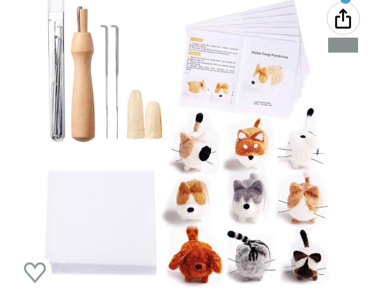 Photo 1 of 10 Pieces Needle Felting Kit for Beginner Starter with Instructions Doll Making Manual Felting Foam Mat and DIY Needle Felting Supplies for Children's Day Festival Crafts