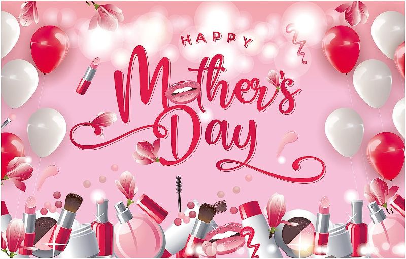 Photo 1 of ( 3 PACK ) large happy mother's day banner Decorations, mother's day Party Decoration ?mother's day party Supplies?Decoration banner with background photo of Mother's Day
