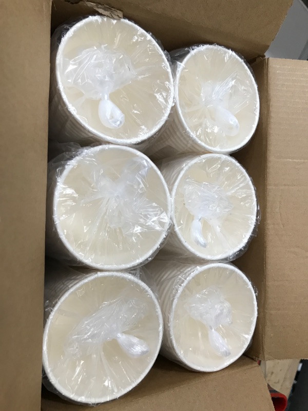 Photo 2 of [300 Pack]8 oz Paper Cups,White Disposable Coffee Cups,Hot/Cold Beverage Drinking Cups for Water, Juice White 8 oz