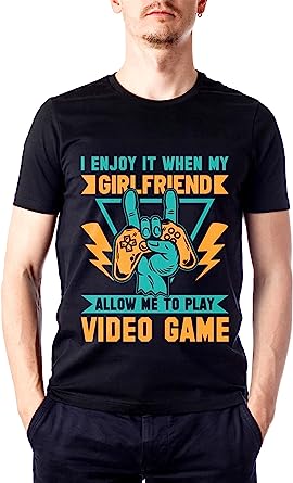 Photo 1 of FOR.AMIMI Graphic Tees for Men Vintage 100% Natural Cotton - Gamer Design Funny Retro T-Shirt 4xl