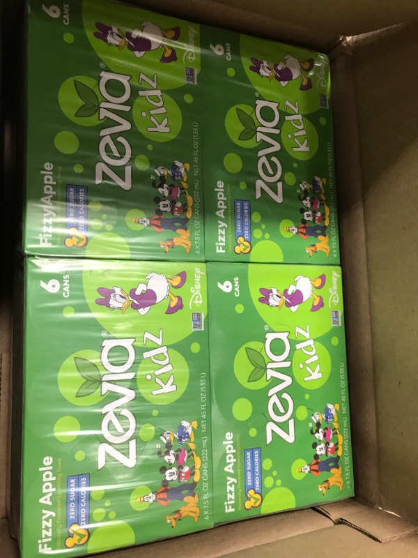 Photo 2 of **EXPIRES JULY22/2023** Zevia Kidz, Fizzy Apple, 7.5 Ounce Cans (Pack of 24) Fizzy Apple 7.5 Fl Oz (Pack of 24)