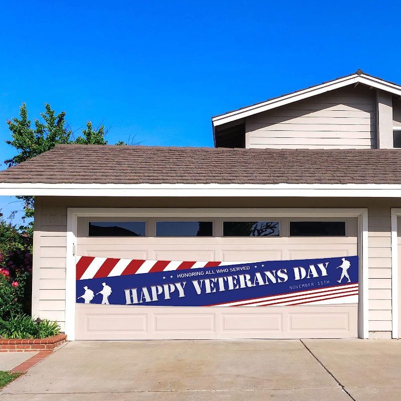 Photo 1 of 2 item bundle
Large Happy Veterans Day Banner, Honoring All Who Served, Veterans Day Parade Decorations, Patriotic Veterans Day Banner Indoor Outdoor