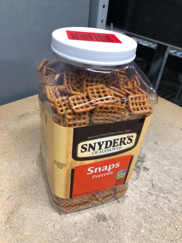 Photo 2 of (BBD JULY 29, 2023) Snyder's of Hanover Pretzel Snaps, 46 Oz Canister Snaps 2.87 Pound (Pack of 1)
