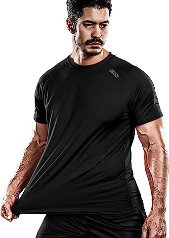 Photo 1 of DRSKIN Men's 1 Pack T-Shirt Short Sleeve Shirts Running Athletic Workout Active Sun Protection Quick Dry- M