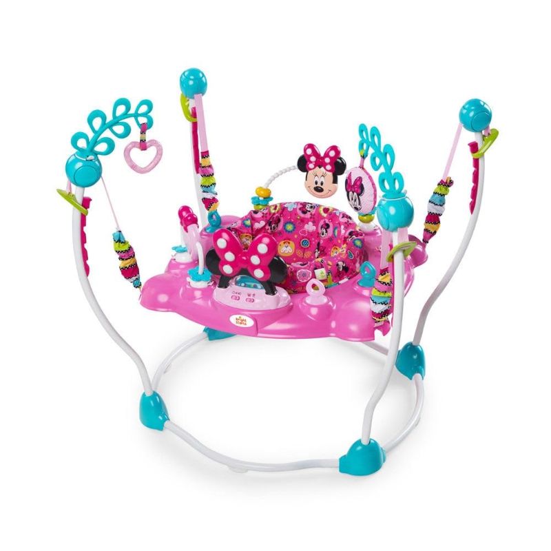 Photo 1 of Disney Baby MINNIE MOUSE PeekABoo Baby Activity Center Jumper with 8 Toys, Lights & Sounds, 360-Degree Seat, 6-12 Months (Pink/Blue)
