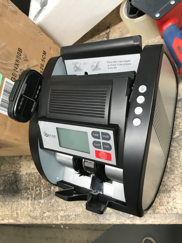 Photo 2 of GStar Money Counter with Rechargeable Lithium-ion Battery & UV/MG/IR Counterfeit Bill Detection Plus External Displays with Total Value Counting Functionality, USA Brand