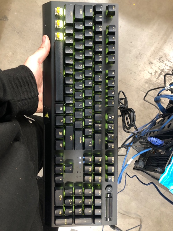 Photo 2 of Razer BlackWidow V3 Mechanical Gaming Keyboard: Green Mechanical Switches - Tactile & Clicky - Chroma RGB Lighting - Compact Form Factor - Programmable Macro Functionality, Classic Black
