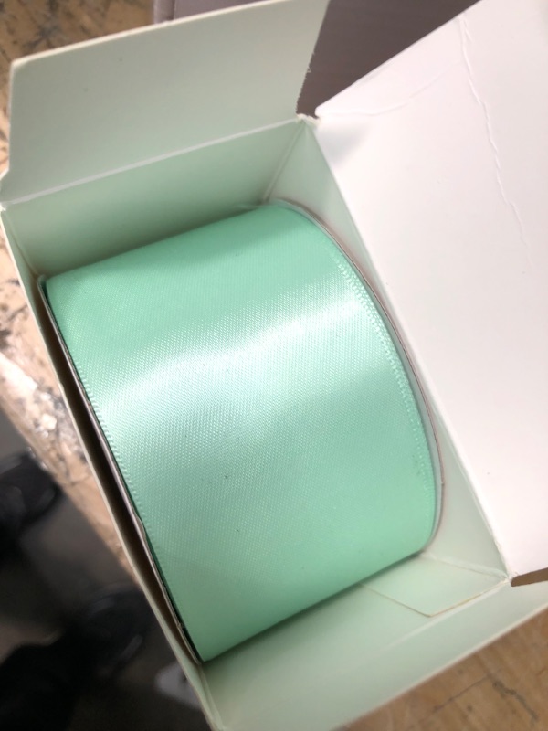 Photo 2 of 2 ROLLS Double Faced Satin Ribbon 2 Inch 25 Yard Pastel Green Ribbon Wide Fabric Ribbon Perfect for Gift Wrapping,Hair Bow Making,DIY Crafts,Wedding Decor,Christmas Wreath (2'' (5cm)-25yards, Pastel Green