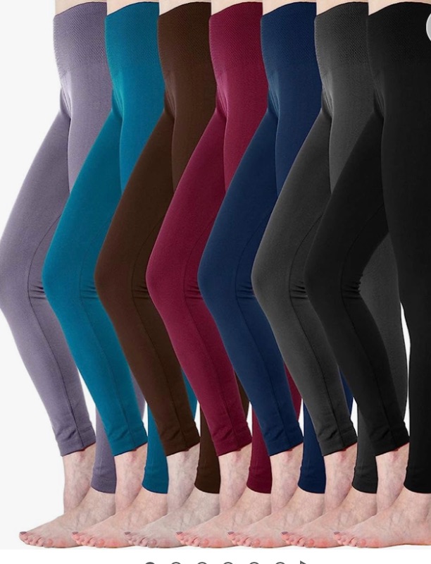 Photo 1 of Diravo 7 Pack Fleece Lined Leggings Womens Fashion High Waist Tummy Control Leggings for Women Winter Warm