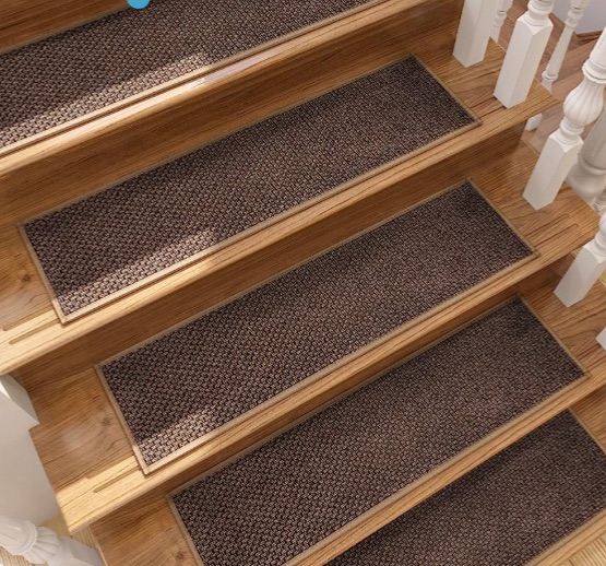 Photo 1 of 15pack?Stair treads for Wooden Steps Washable, Stair Runners for Wooden Steps 30 * 8 inches? Anti-Slip Stair treads Stair Carpet Runner Multi-Color Blended Crosshatch Blanket Surface