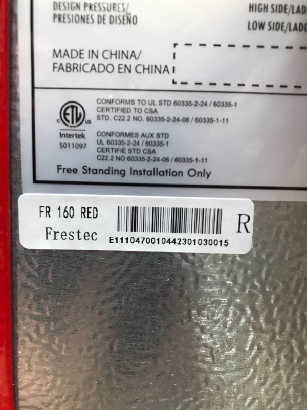 Photo 1 of ***PLUGGED FRIGE IN AND COOLS FAST**
Frestec 1.6 Cu' Mini Refrigerator, Small Refrigerator, Mini Fridge with Freezer, Compact Refrigerator, Red (FR 160 RED)