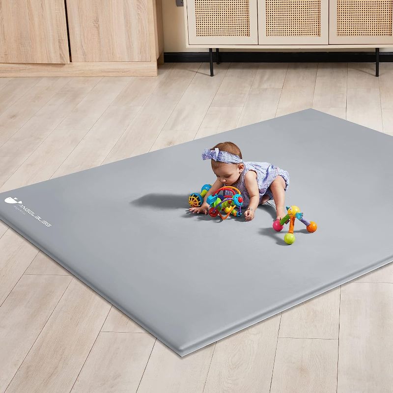 Photo 1 of ANGELBLISS Baby Playpen Mat, 71"x 59"x 1.18" Self-Inflating Play Mat for Babies and Toddlers, Roll Up & Waterproof Foam Crawling Mat for Floor, Portable Playmat for Babies with Travel Bag 71×59in