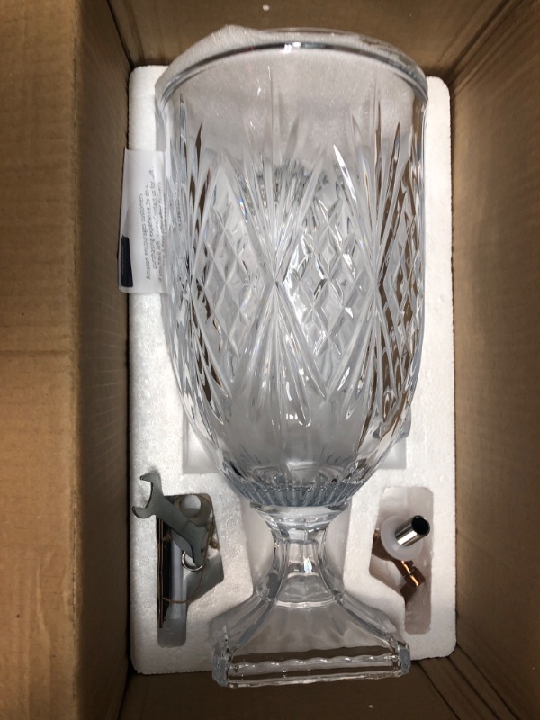 Photo 2 of 1.2 Gallon Drink Dispensers For Parties&Wedding. Glass Crystal Collection Beverage Dispenser With Stand & 304 Stainless Steel Spigot 100% Leakproof. Free for Marker & Chalkboard.(TYPE A, CLEAR) TYPE A Clear