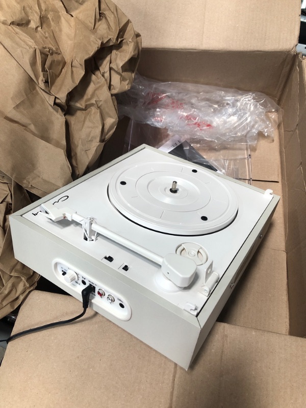 Photo 2 of Crosley CR6040A-WH Ryder Vintage Portable Bluetooth 3-Speed Vinyl Record Player Turntable, White