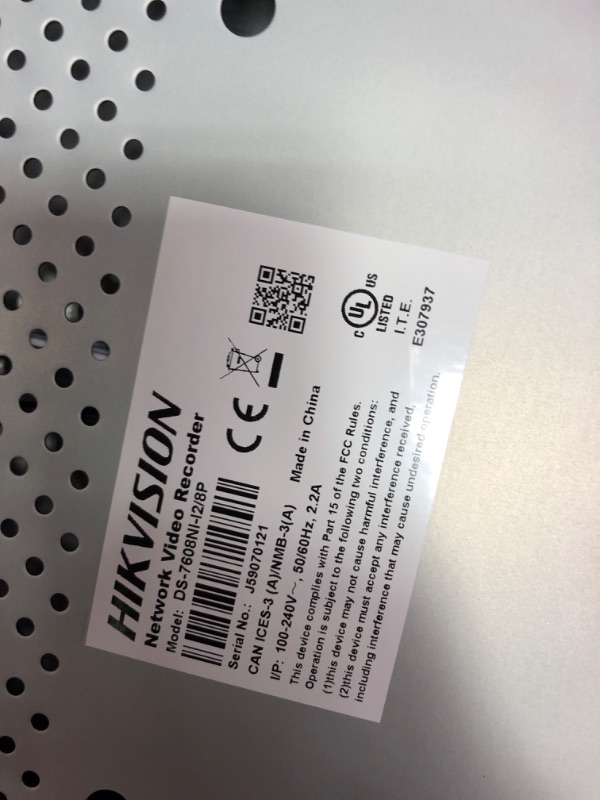 Photo 2 of ***PARTS ONLY NOT FUNCTIONAL***Hikvision DS-7600NI-Q2/P Series NVR - Network Video Recorder - MPEG-4, H.264+, H.264, H.265, H.265+ Formats - 1 Audio in - 1 Audio Out - 1 VGA Out - HDMI - TAA Compliant - TAA Compliance
