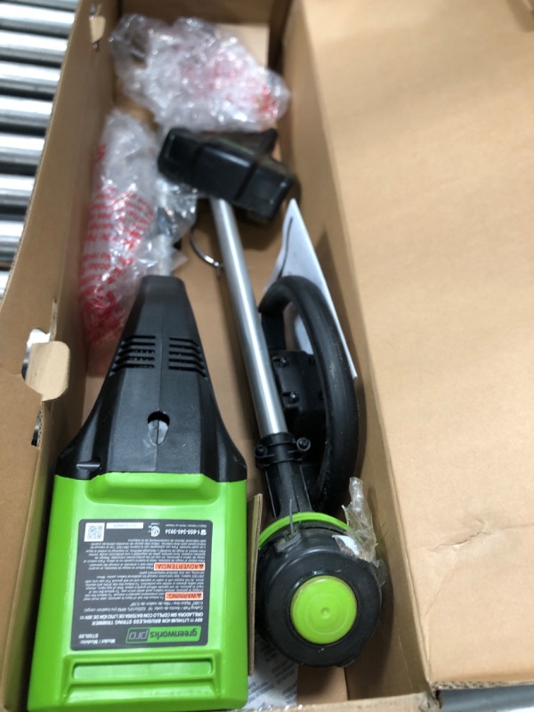 Photo 2 of **NO BATTERY** Greenworks PRO 16-Inch 80V Cordless String Trimmer, Battery Not Included ST80L00, Multicolor

